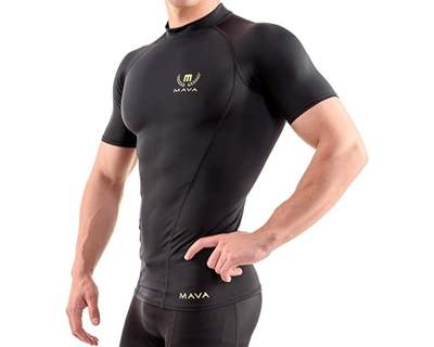 Mava Sports Compression Short Sleeve Shirt for Men