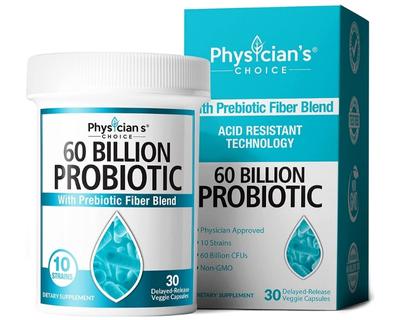 Physician's Choice Probiotics 60 Billion CFU - 10 Diverse Strains Plus Organic Prebiotic, Designed for Overall Digestive Healt