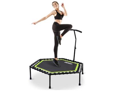 ONETWOFIT Mini Trampoline with Adjustable Handle For Adults